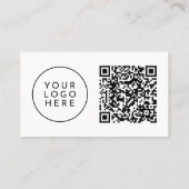ロゴの追加フォトQRホワイトシンプルプロフェッショナル 名刺 (裏面)