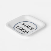 ロゴの追加ブライダルシャワープレート赤面ピンクグリーン ペーパープレート (傾斜あり)