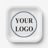 ロゴの追加ブライダルシャワープレート赤面ピンクグリーン ペーパープレート (正面)