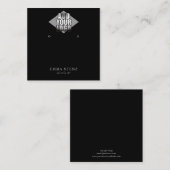 ロゴの追加ブラックイヤリングジュエリー表示カード スクエア名刺 (正面/裏面)