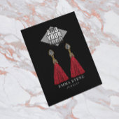 ロゴの追加ブラックイヤリングジュエリー表示カード 名刺