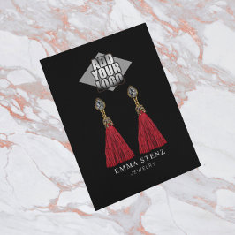 ロゴの追加ブラックイヤリングジュエリー表示カード 名刺