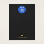 ロゴの追加ブラックイヤリングディスプレイ金ゴールドダイヤモンドアイコン (正面)