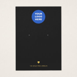 ロゴの追加ブラックイヤリングディスプレイ金ゴールドダイヤモンドアイコン