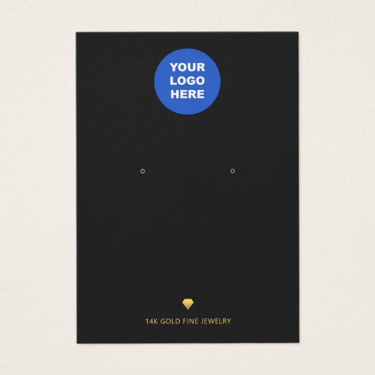 ロゴの追加ブラックイヤリングディスプレイ金ゴールドダイヤモンドアイコン (正面)