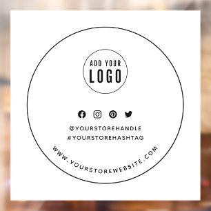 ロゴの追加ブラックソーシャル縁どメディアブランディング ウィンドウサイン