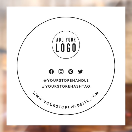 ロゴの追加ブラックソーシャル縁どメディアブランディング ウィンドウサイン (シート2)