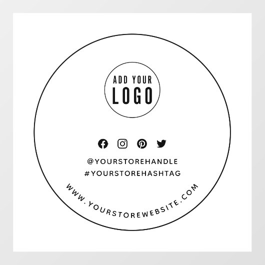 ロゴの追加ブラックソーシャル縁どメディアブランディング ウィンドウサイン (シート)