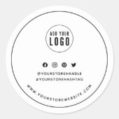 ロゴの追加ブラックソーシャル縁どメディアブランディング ラウンドシール (正面)