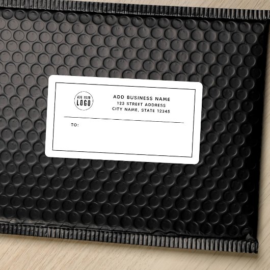 ロゴの追加ブラックビジネス縁ど差出人住所 ラベル