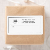 ロゴの追加ブラックビジネス縁ど差出人住所 ラベル (インサイチュ)