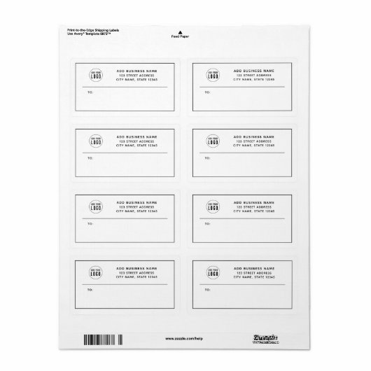 ロゴの追加ブラックビジネス縁ど差出人住所 ラベル (フルシート)