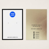 ロゴの追加ブラック縁ど金ゴールドイヤリングジュエリー表示 (正面&裏面)