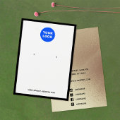 ロゴの追加ブラック縁ど金ゴールドイヤリングジュエリー表示