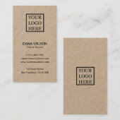 ロゴの追加プロフェッショナル垂直Kraft紙 名刺 (正面/裏面)