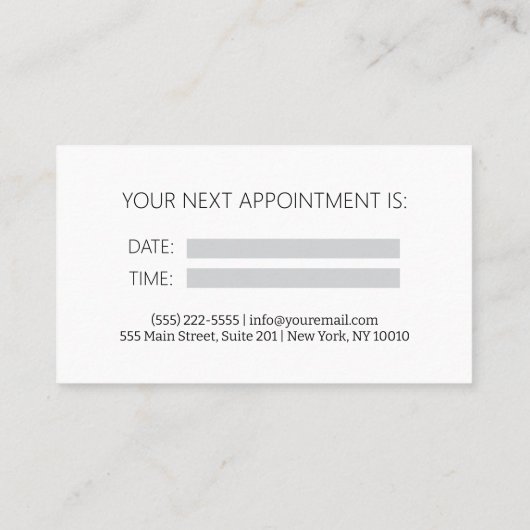 ロゴの追加プロフェッショナル白アポイントメントカード 名刺 (裏面)