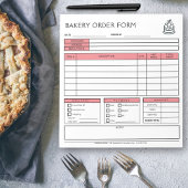 ロゴの追加ベーカリービジネスライトコーラルオーダー型枠 ノートパッド