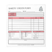 ロゴの追加ベーカリービジネスライトコーラルオーダー型枠 ノートパッド (正面)