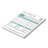 ロゴの追加ベーカリーBusiness Mint Green Order型枠 ノートパッド (回転)