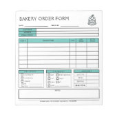 ロゴの追加ベーカリーBusiness Mint Green Order型枠 ノートパッド (正面)