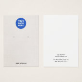 ロゴの追加ベージュイヤリングディスプレイカード (正面&裏面)