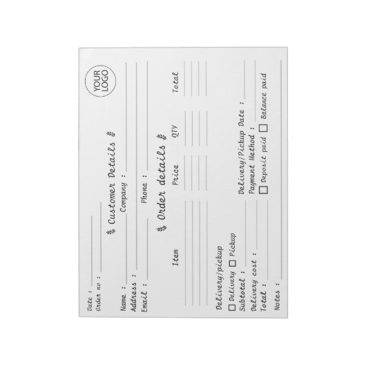 ロゴの追加ペストリーのカップケーキベーカリー注文型枠 ノートパッド (回転)