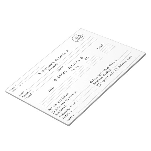 ロゴの追加ペストリーのカップケーキベーカリー注文型枠 ノートパッド (アングル)