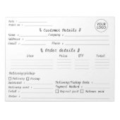 ロゴの追加ペストリーのカップケーキベーカリー注文型枠 ノートパッド (正面)