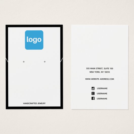 ロゴの追加ホワイトイヤリングとネックレスディスプレイ (正面&裏面)