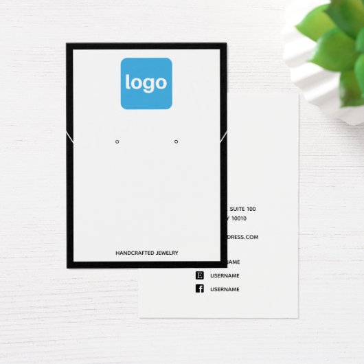 ロゴの追加ホワイトイヤリングとネックレスディスプレイ (デスク)