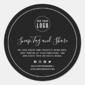 ロゴの追加ホワイトス縁どナップと共有のカスタム色 ラウンドシール (正面)