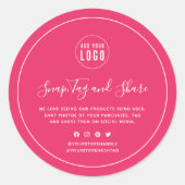 ロゴの追加ホワイトス縁どナップと共有のカスタム色 ラウンドシール (正面)