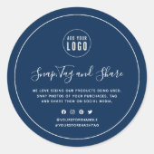 ロゴの追加ホワイトス縁どナップと共有のカスタム色 ラウンドシール (正面)