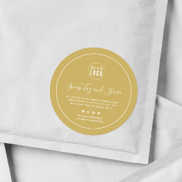 ロゴの追加ホワイトス縁どナップと共有のカスタム色 ラウンドシール