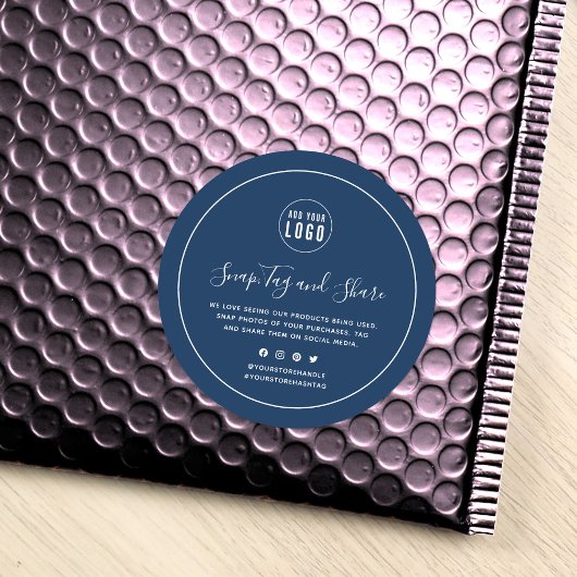 ロゴの追加ホワイトス縁どナップと共有のカスタム色 ラウンドシール