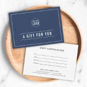 ロゴの追加ホワイトラインカスタムカラーギフト証明書