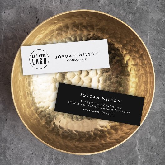 ロゴの追加ミニマシンプルリスト編集可能な色 スキニー名刺