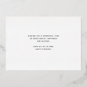 ロゴの追加ミニマル金ゴールドスターBlue Office誕生日 箔招待状 (裏面)