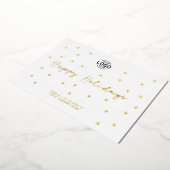 ロゴの追加ミニマル金ゴールド星のビジネスホリデー 箔招待状 (回転した状態)