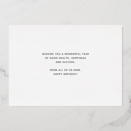 ロゴの追加ミニマル金ゴールドStarsビジネス誕生日 箔招待状 (裏面)