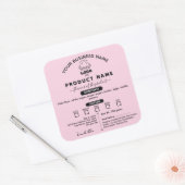 ロゴの追加モダンコテージ法フードラベルPink スクエアシール (封筒)