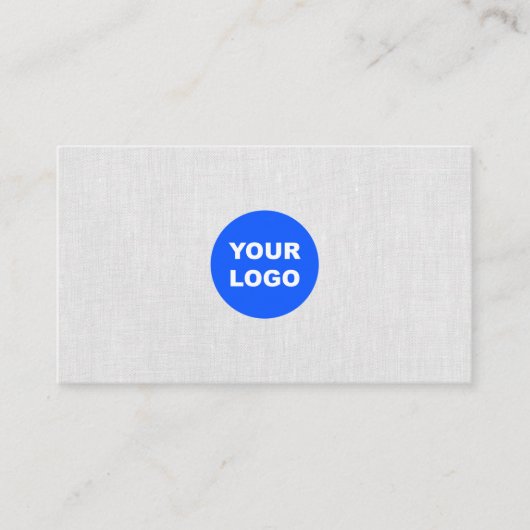 ロゴの追加モダン、薄い灰色のリネンプロフェッショナル 名刺 (正面)