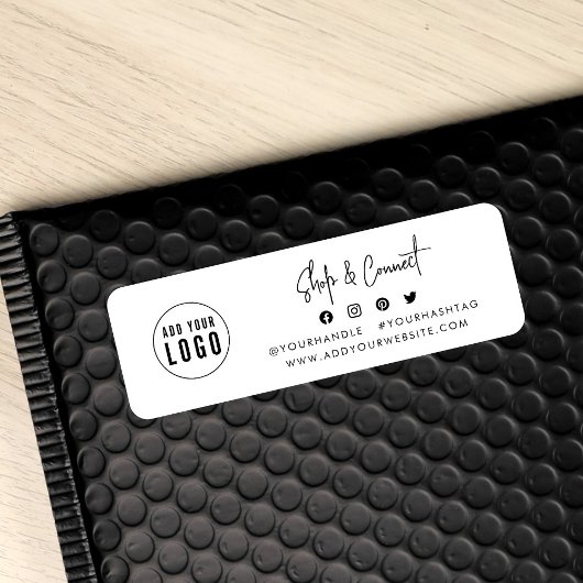 ロゴの追加モダンScript Shop Connectソーシャルメディア ラベル