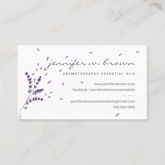 ロゴの追加ラベンダーフローラ 名刺 (裏面)