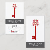 ロゴの追加実在モダン不動産不動産仲介業者鍵 名刺 (正面/裏面)