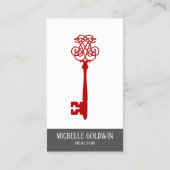 ロゴの追加実在モダン不動産不動産仲介業者鍵 名刺 (裏面)