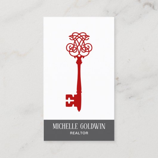 ロゴの追加実在モダン不動産不動産仲介業者鍵 名刺 (裏面)