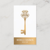 ロゴの追加実在不動産プロフェッショナルヴィンテージ鍵 名刺 (裏面)