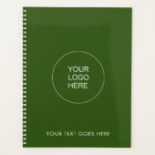 ロゴの追加文字はこちらテンプレートフォレスト緑 プランナー手帳 (正面)
