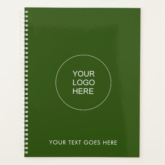 ロゴの追加文字はこちらテンプレートフォレスト緑 プランナー手帳 (正面)